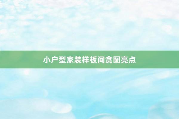 小户型家装样板间贪图亮点