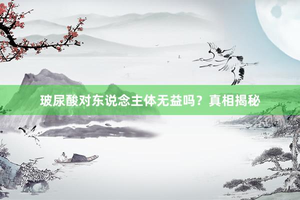 玻尿酸对东说念主体无益吗？真相揭秘